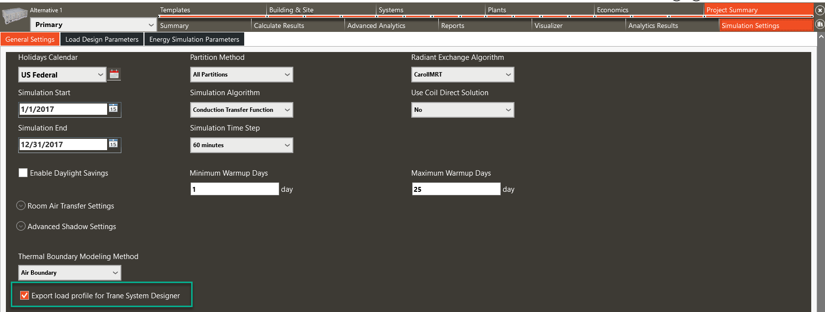 Exporting TRACE 3D Plus Load Profile to Import into Trane System Designer