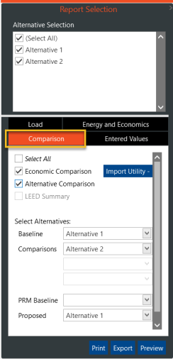 Alternatives (Compare Multiple Scenarios)